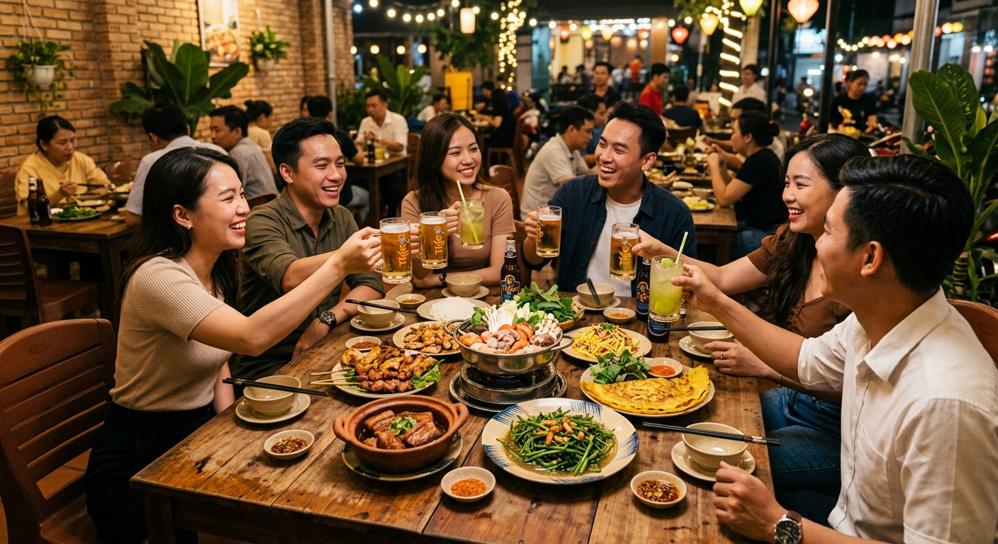 Sự kết hợp hài hòa giữa các món ăn và đồ uống trong buổi gặp mặt
