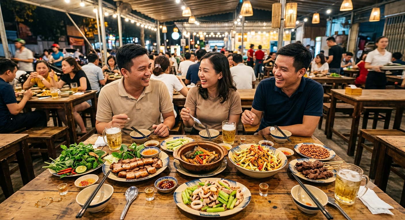 Thực đơn phong phú với các món nhậu đặc sắc và đậm đà hương vị